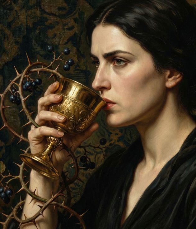 Golden chalice dramatic portrait