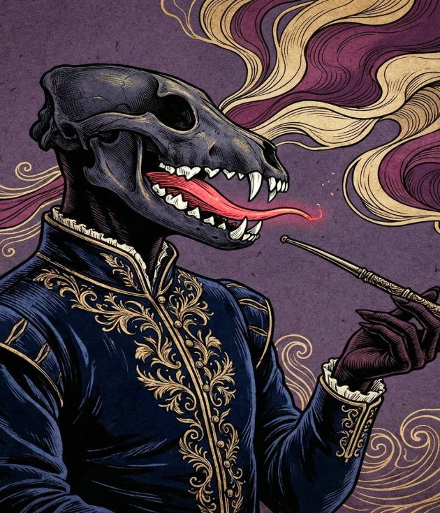 Victorian hound mystic illustration